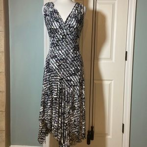 Joseph Ribkoff Sleeveless Midi Dress Black White